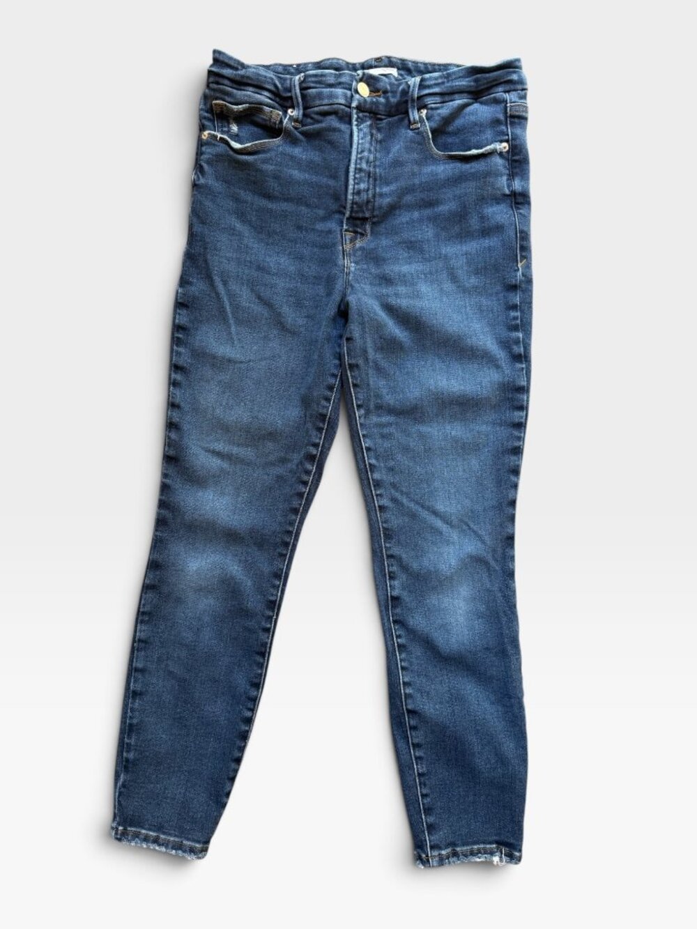 Good American Good Waist Crop Stretch Jeans – Indigo – Size 10/30